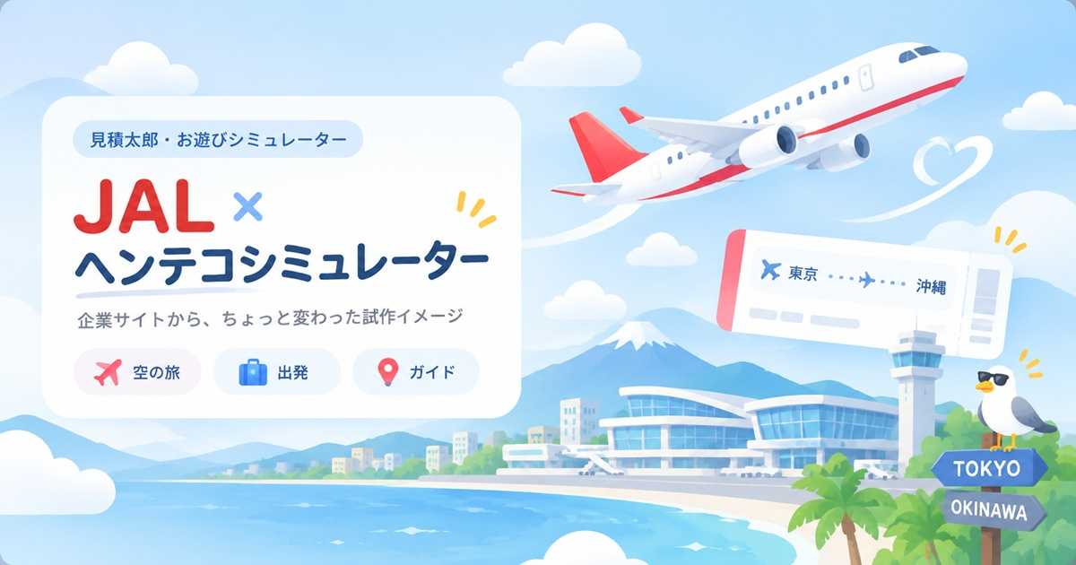 JALホームページをもとに作ったヘンテコなお遊びシミュレーターのイメージ