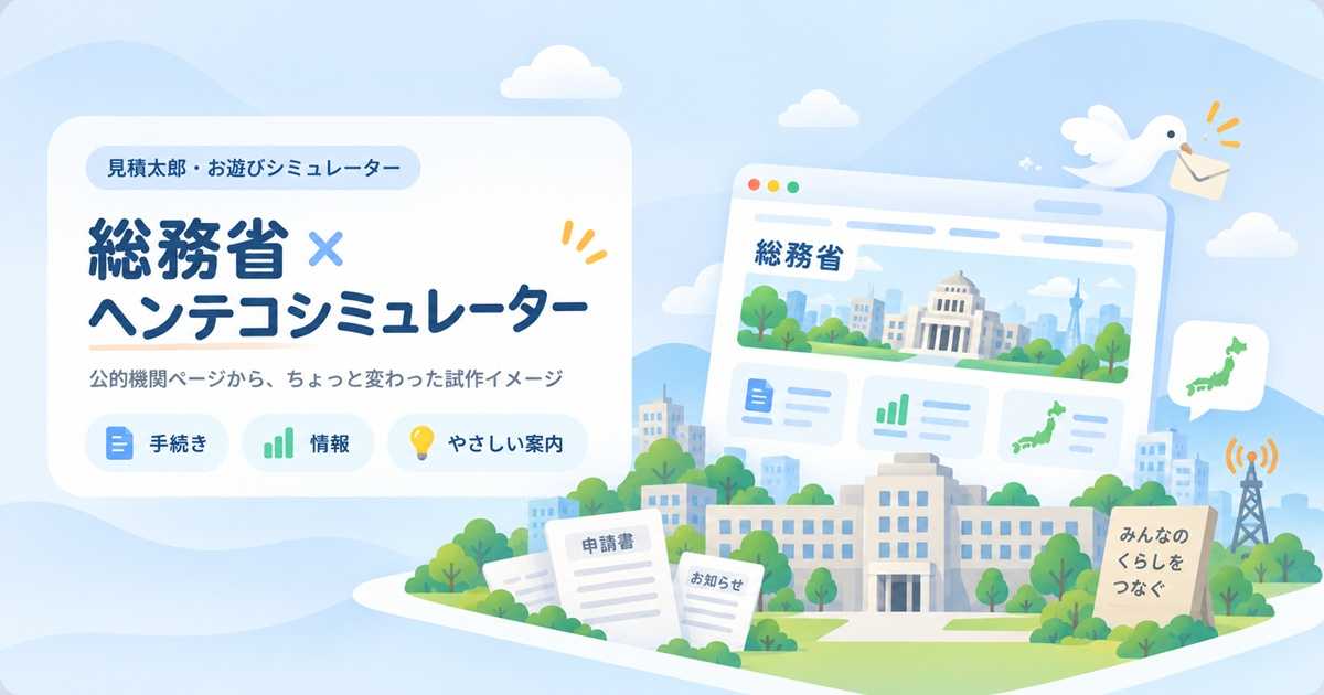 総務省ホームページをもとに作ったヘンテコなお遊びシミュレーターのイメージ